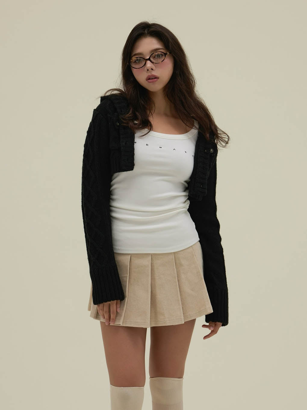 Mary logo cable knit set