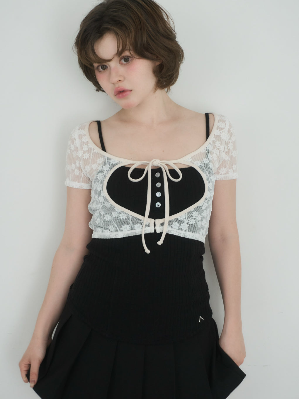 Heidi pleats mini skirt