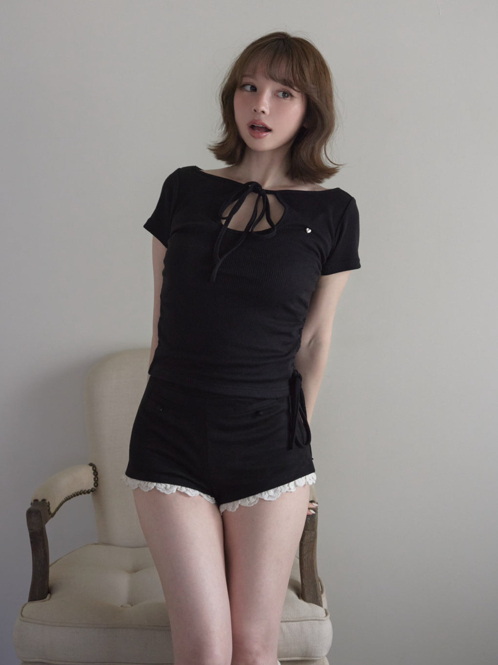 Suede mini pants