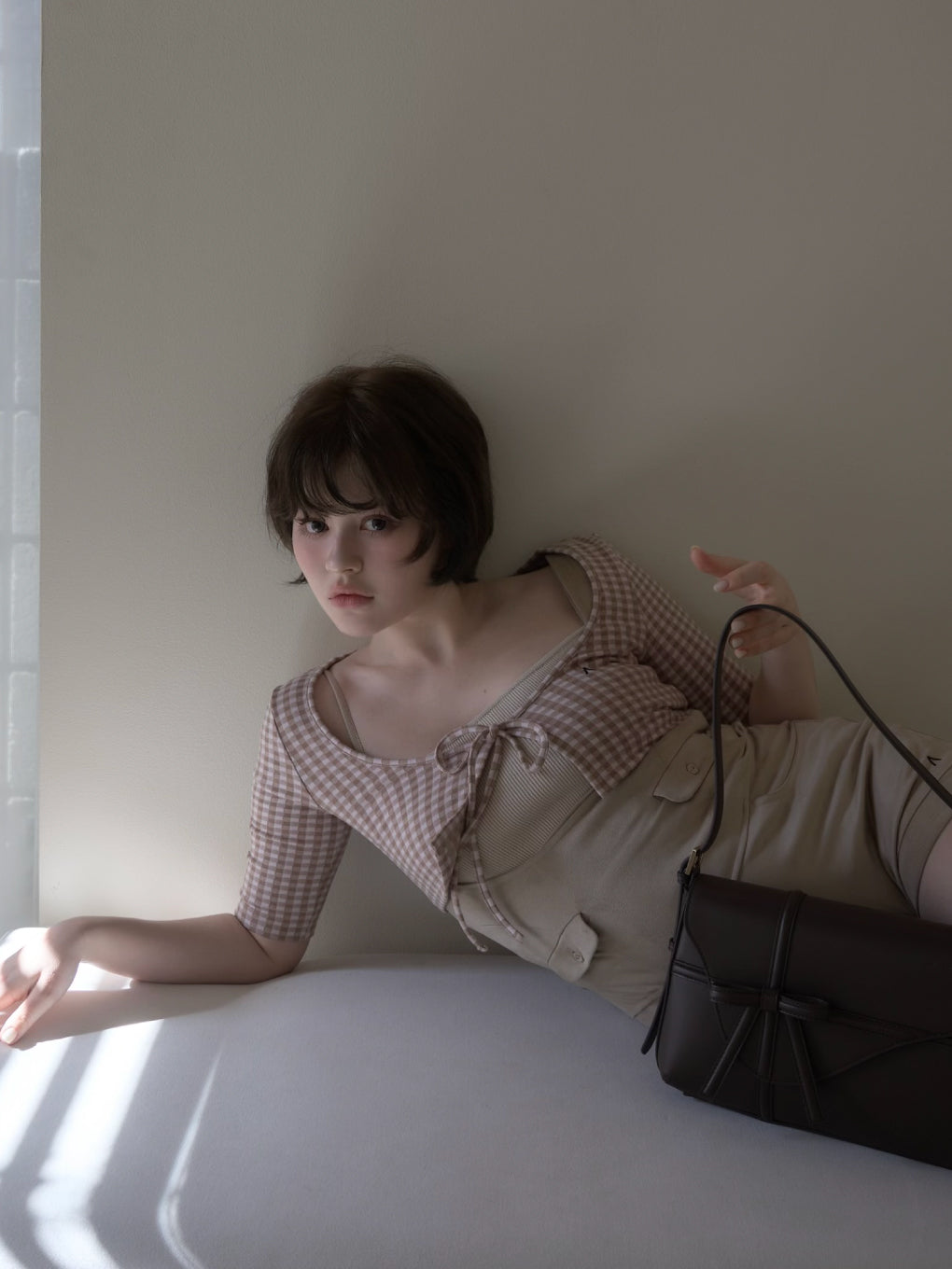 Ava gingham check tops