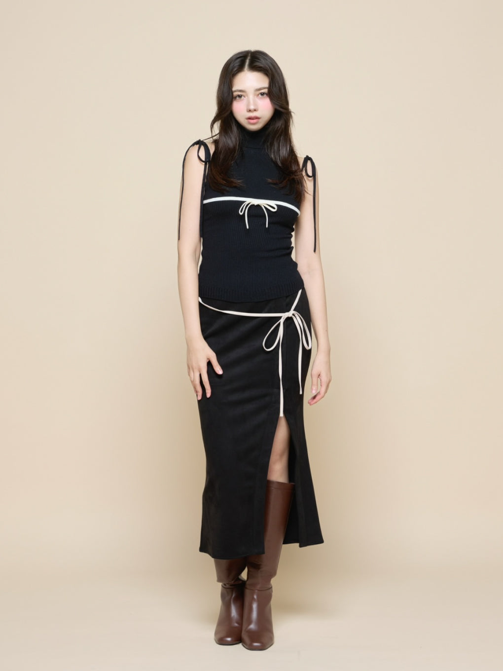 【ANDMARY】 adele ribbon tank andmary Adele ribbon tank BLACK - メルカリ