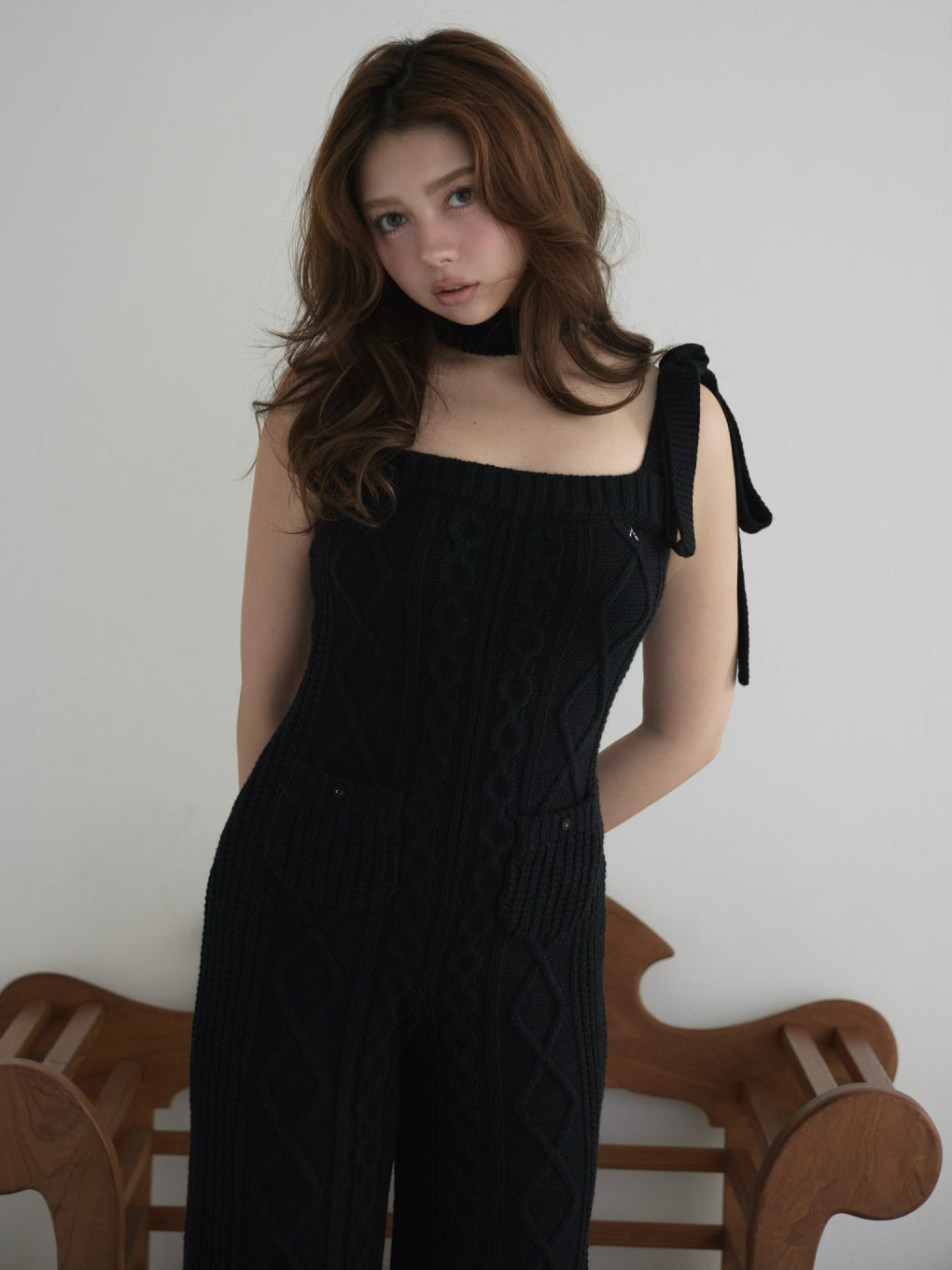 Cable knit rompers