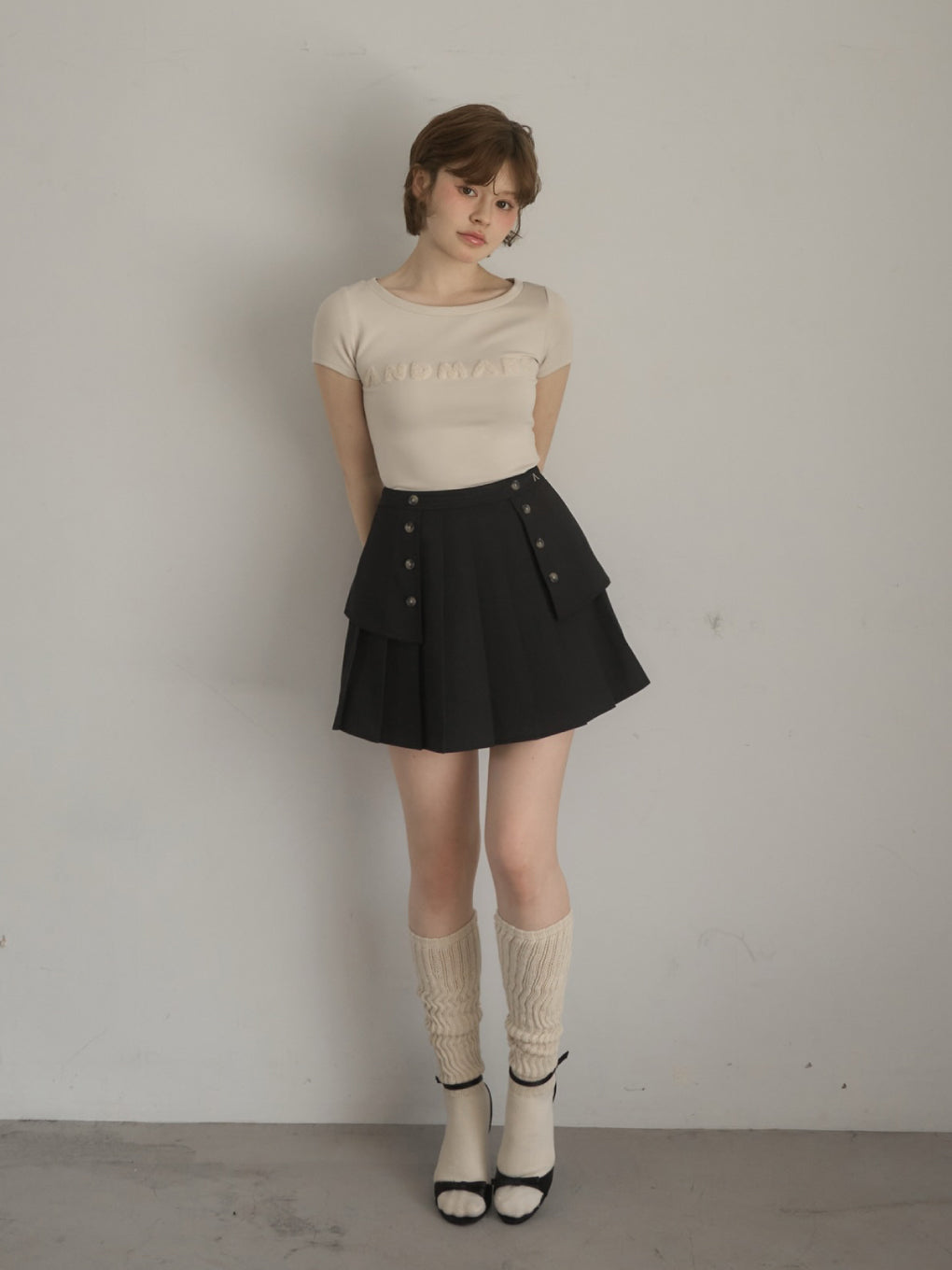 ANDMARY】Trench pleats mini skirt