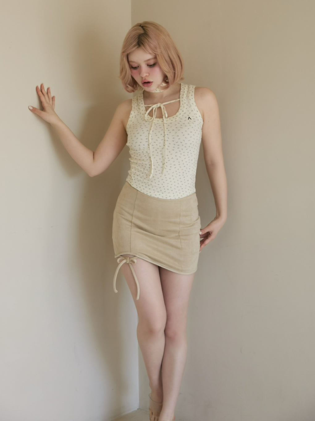 ANDMARY】Flower ribbon tops