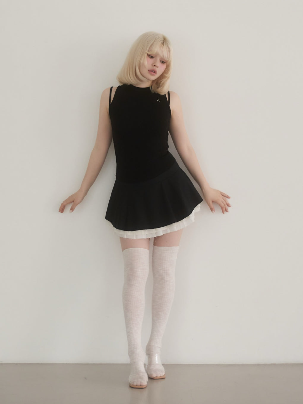 トップス ANDMARY Heart point tops black ANDMARY】Heart point tops