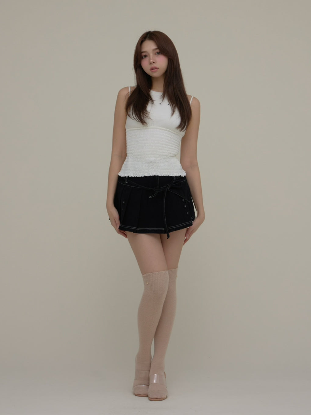 ANDMARY】Kika button mini skirt ANDMARY】Kika button mini skirt