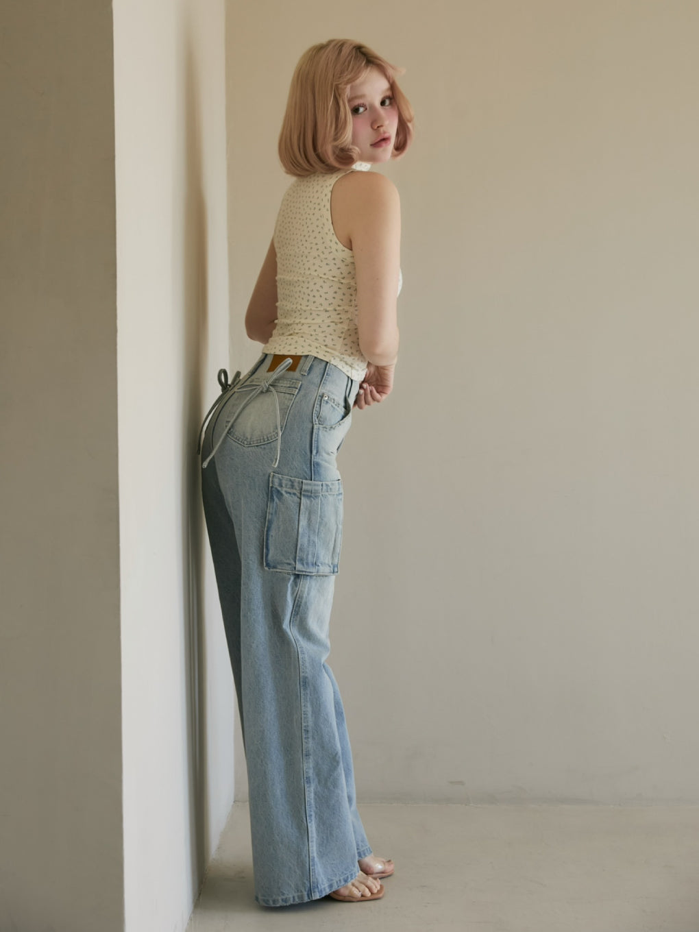 ANDMARY】Flower ribbon tops