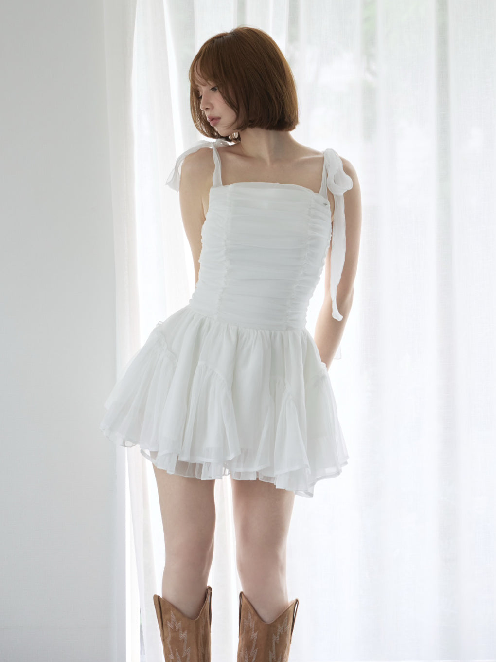 Jury chiffon mini dress
