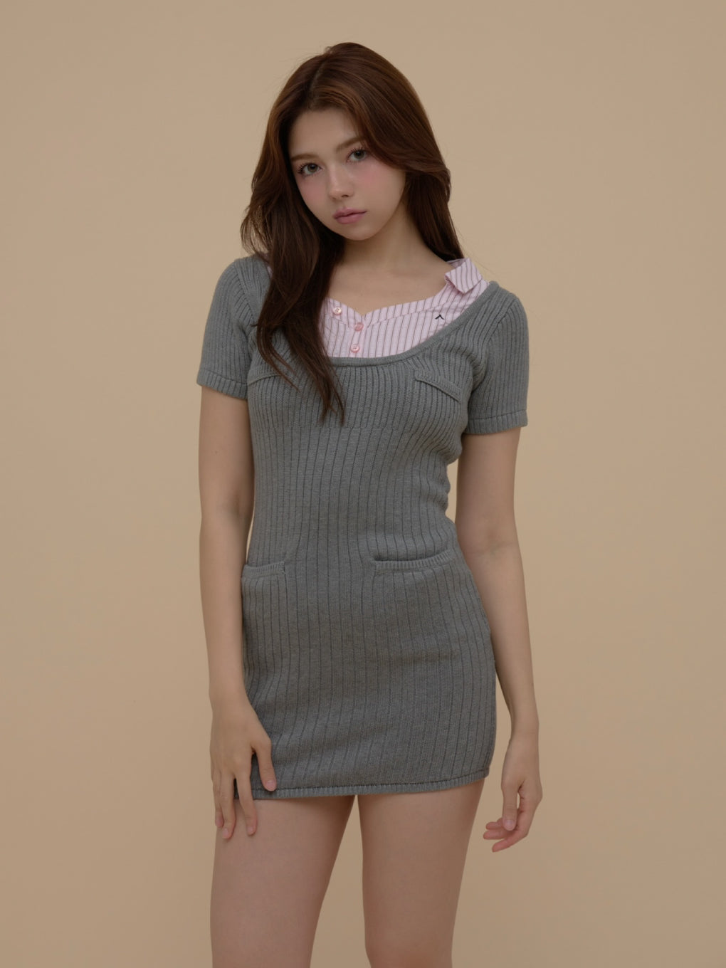 Nina stripe shirt mini dress