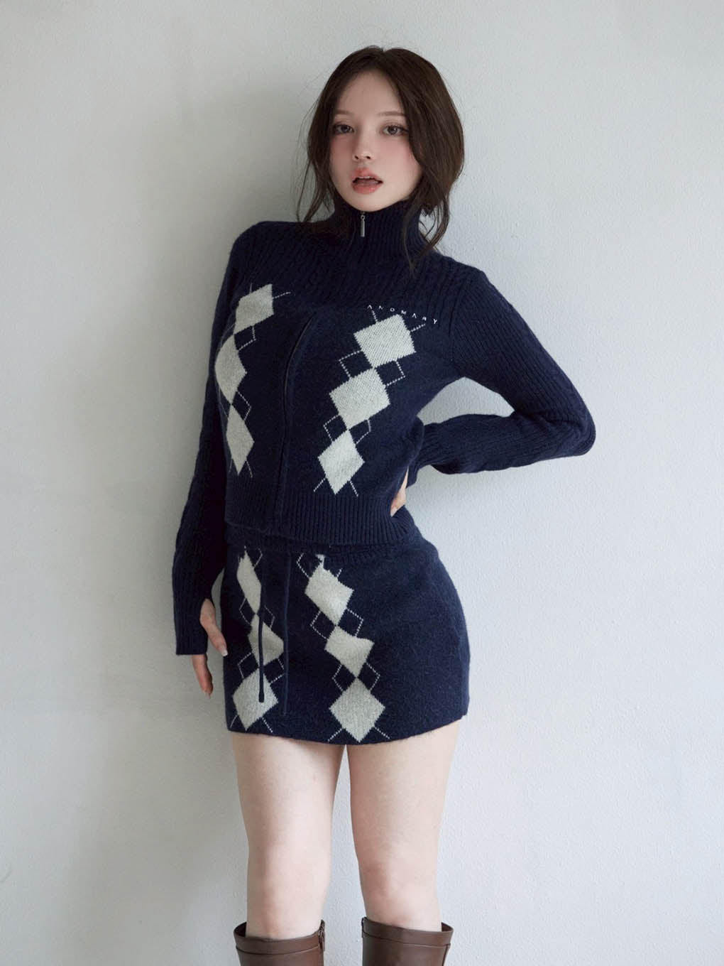 Argyle knit set up