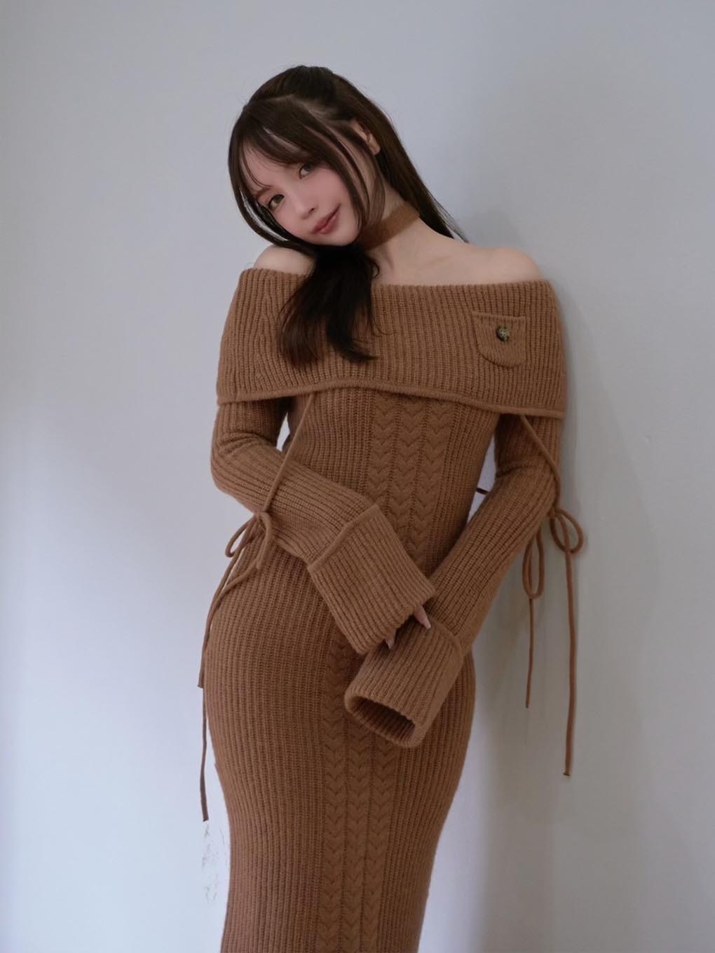【ANDMARY】May cable knit dress