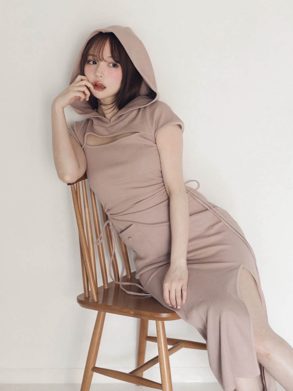 andmary Effie slit dress エフィスリットドレス