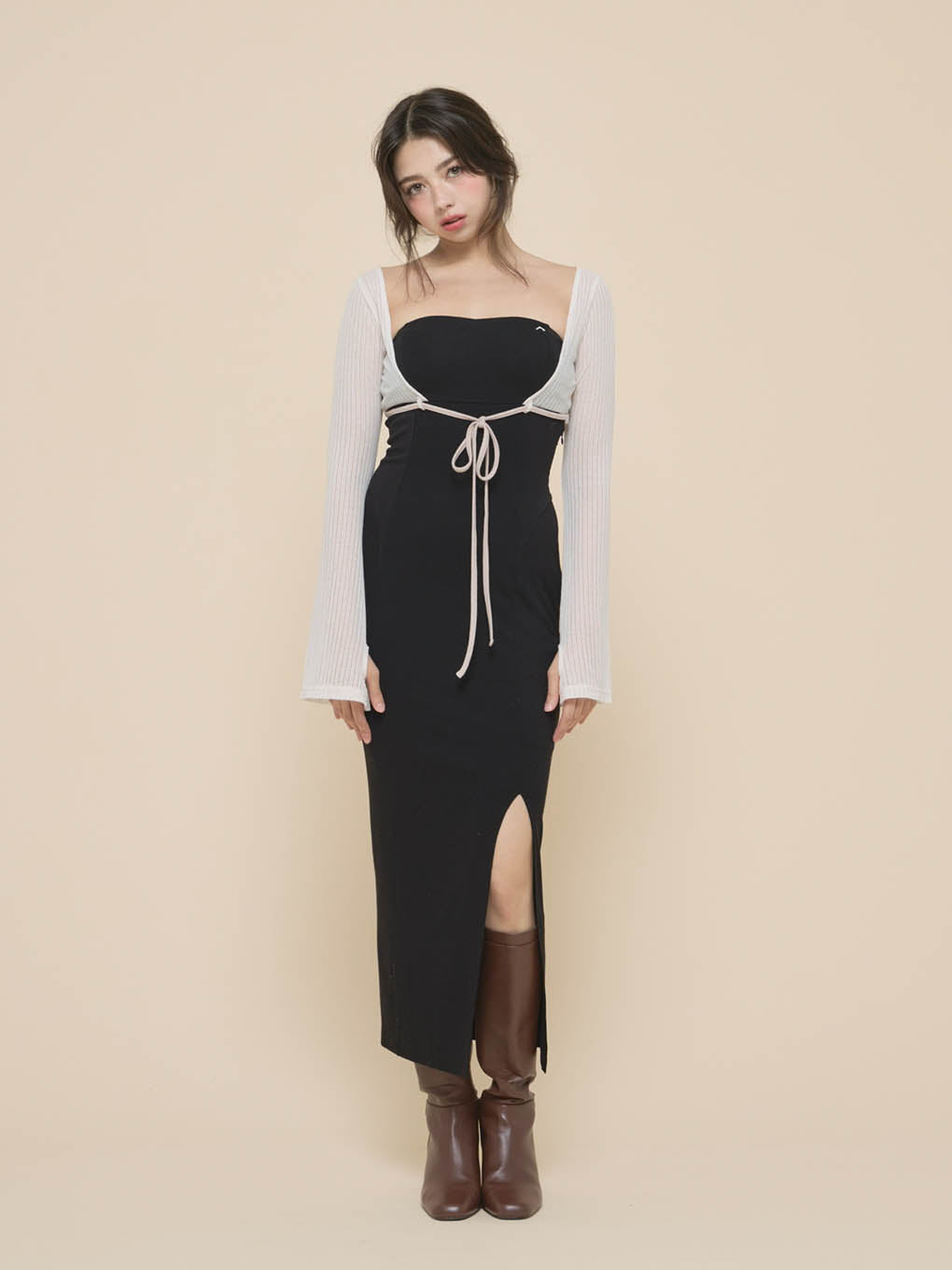 Lona ribbon long dress
