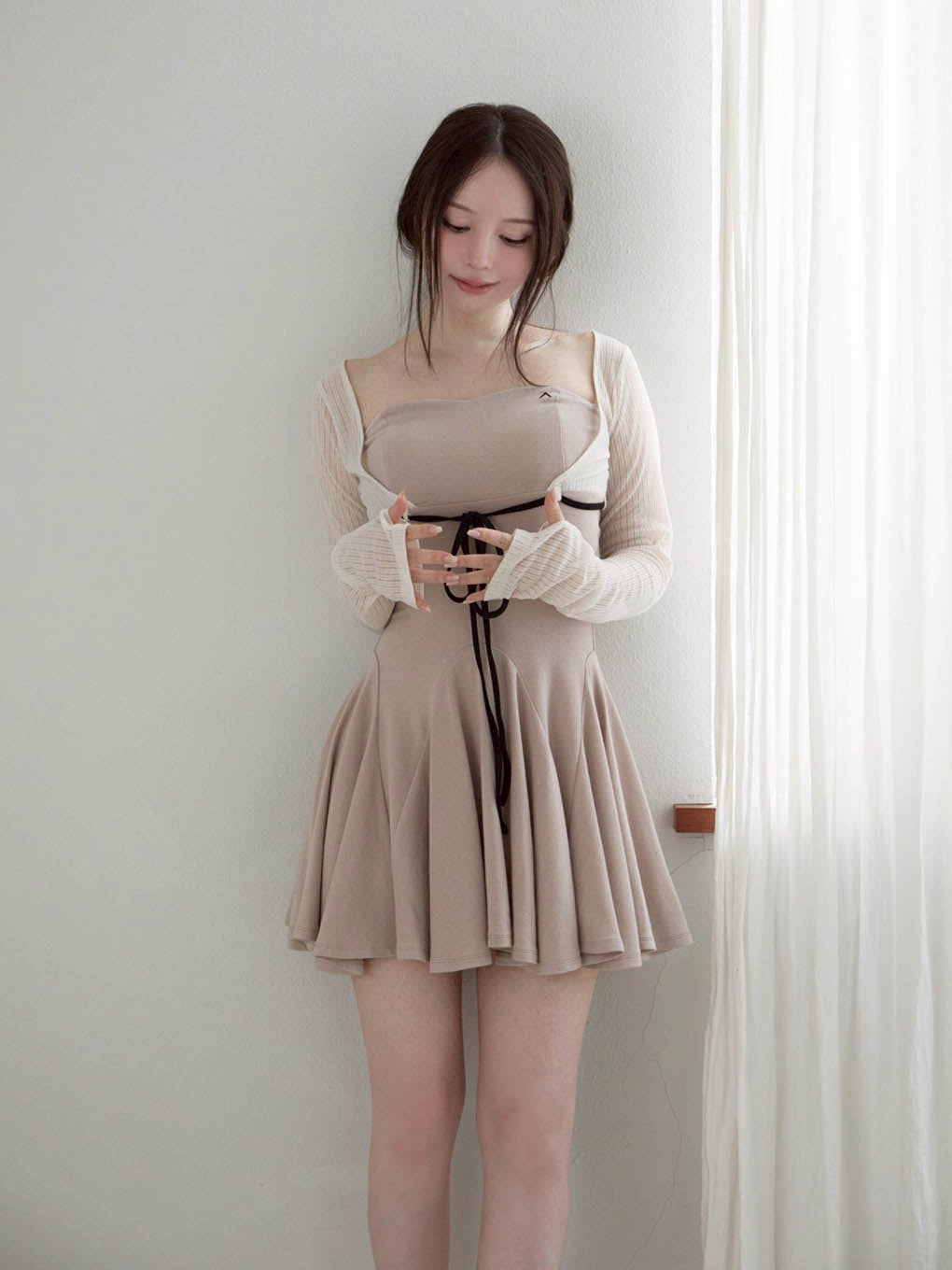 Lona ribbon mini dress