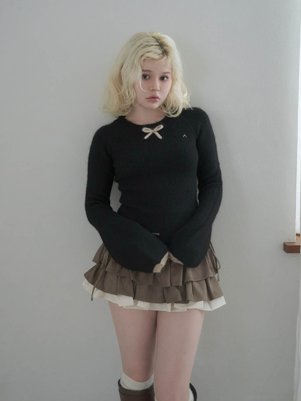 Baby ribbon knit tops