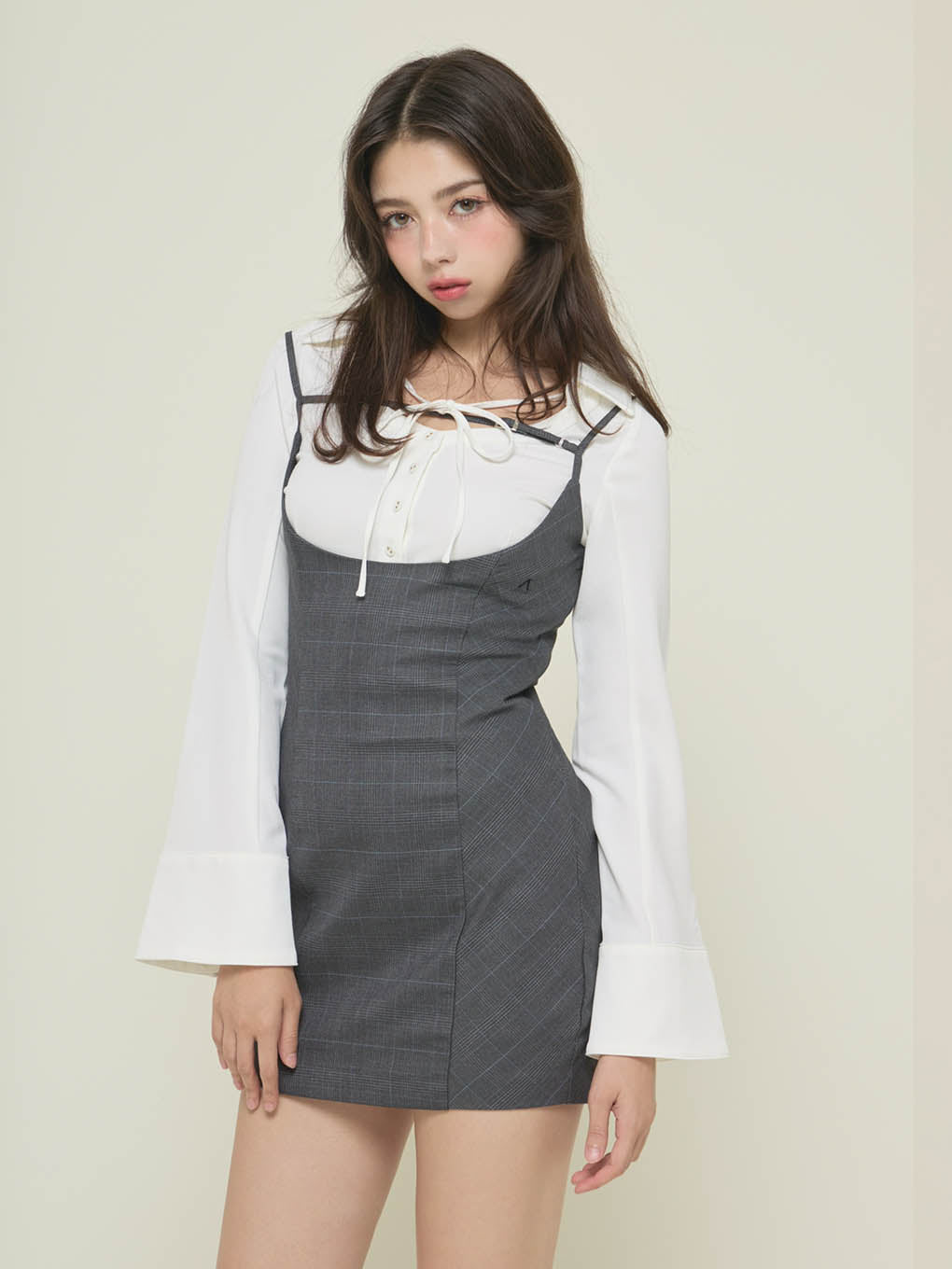 Betty layered check dress
