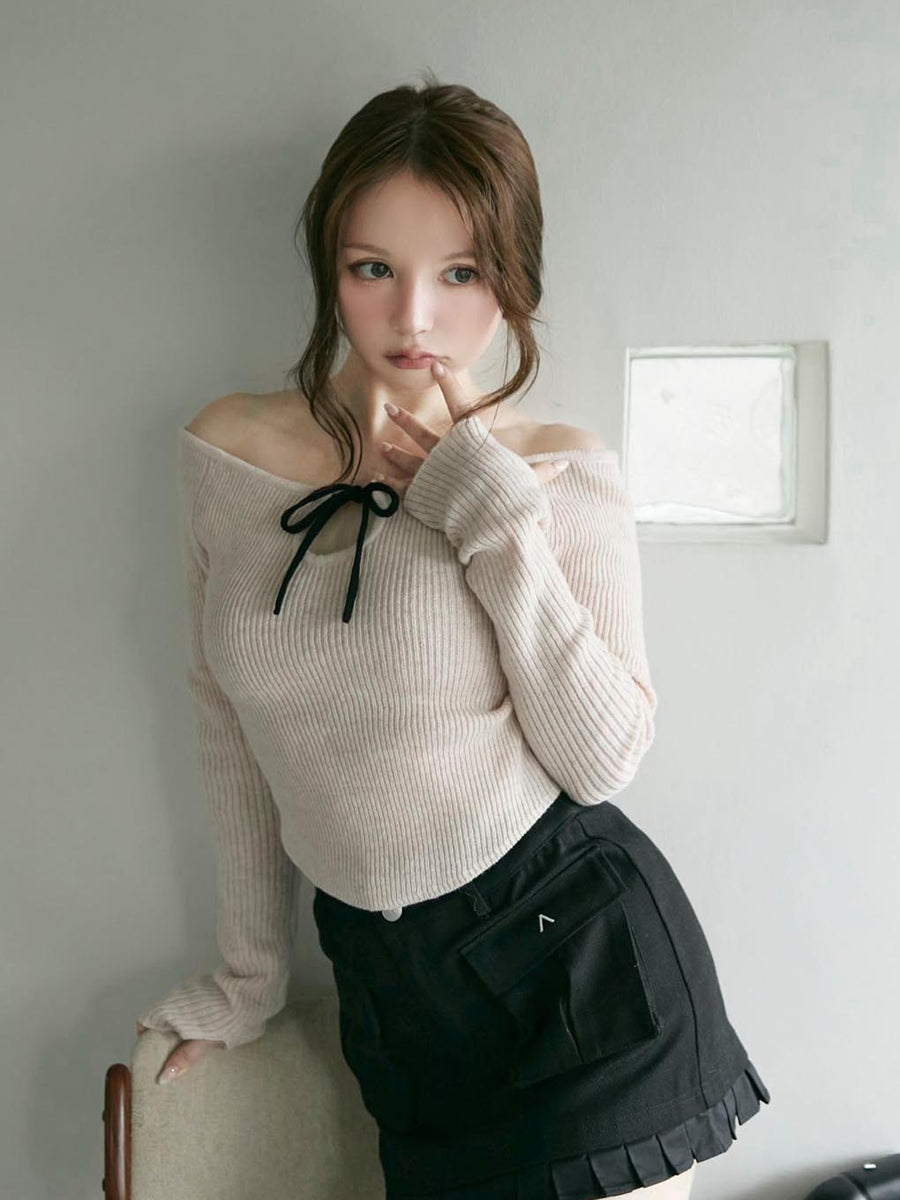 ANDMARY】Sheena knit tops 