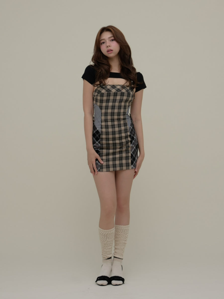ANDMARY】Khy check mini dress
