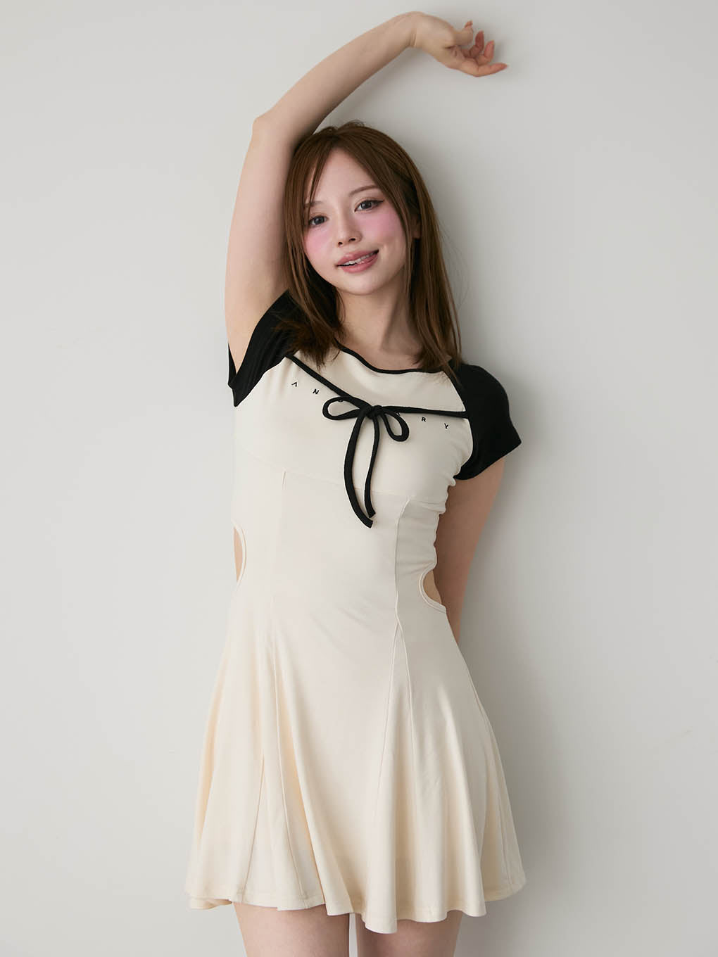 Mary logo flare mini dress