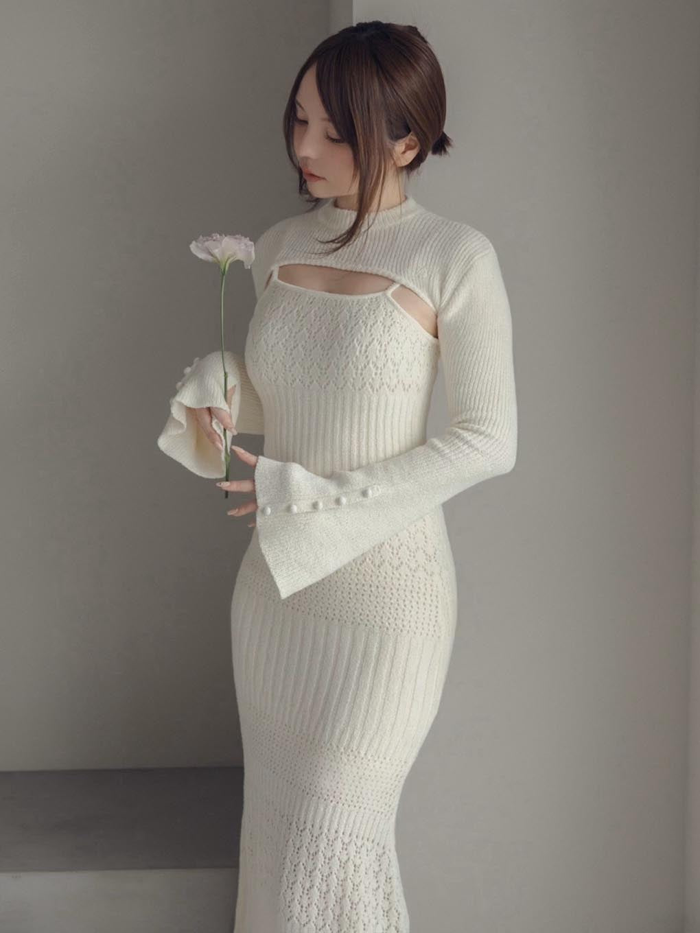 ワンピース andmaryLayered crochet dress