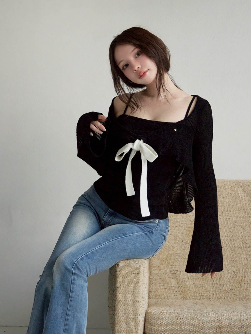 Emma knit flare cardigan set