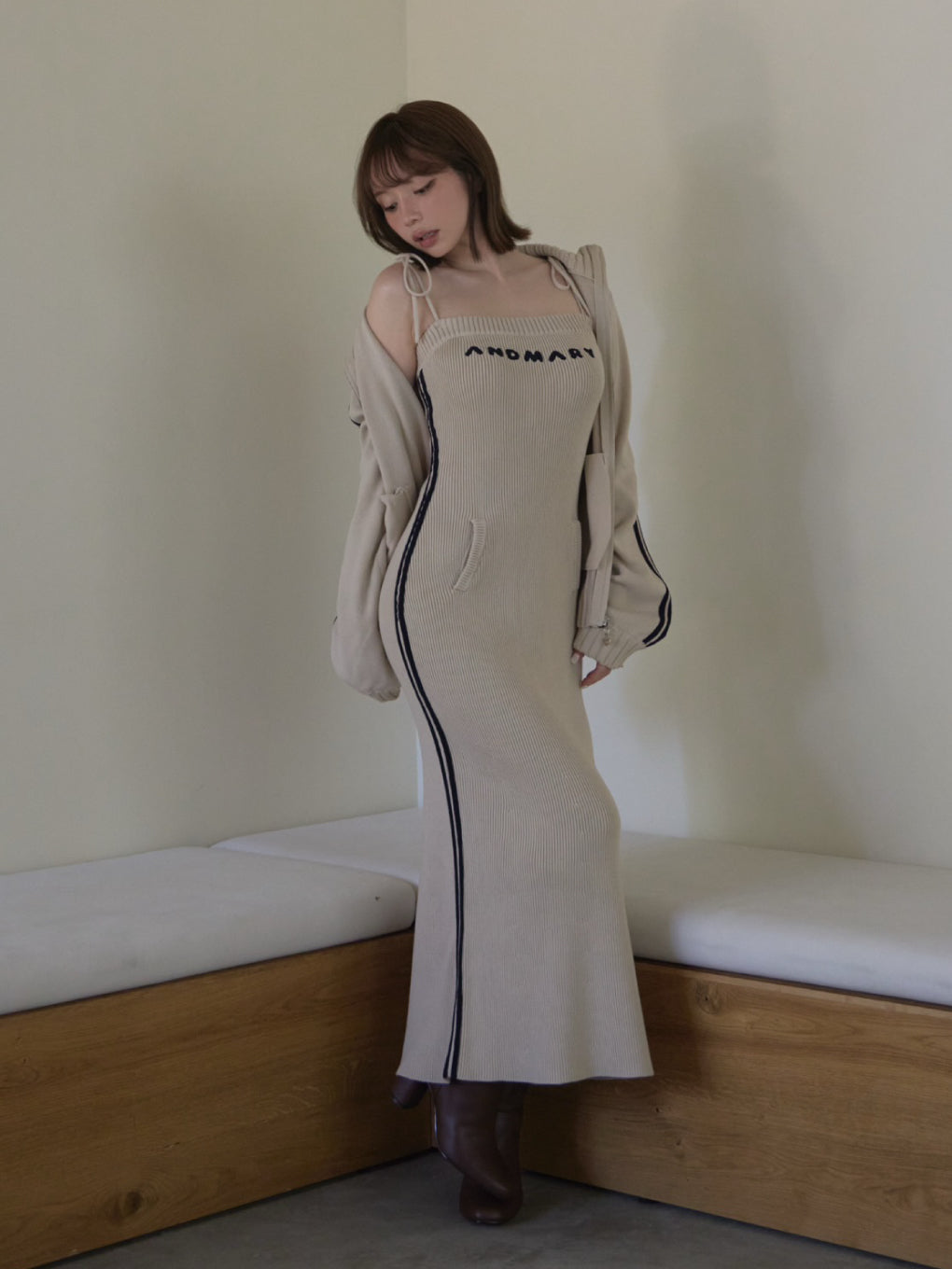 Zoe full zip set long dress