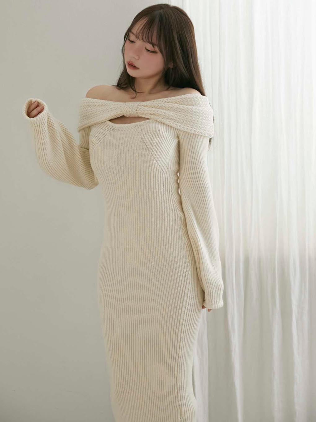 Amanda offshoulder knit dress