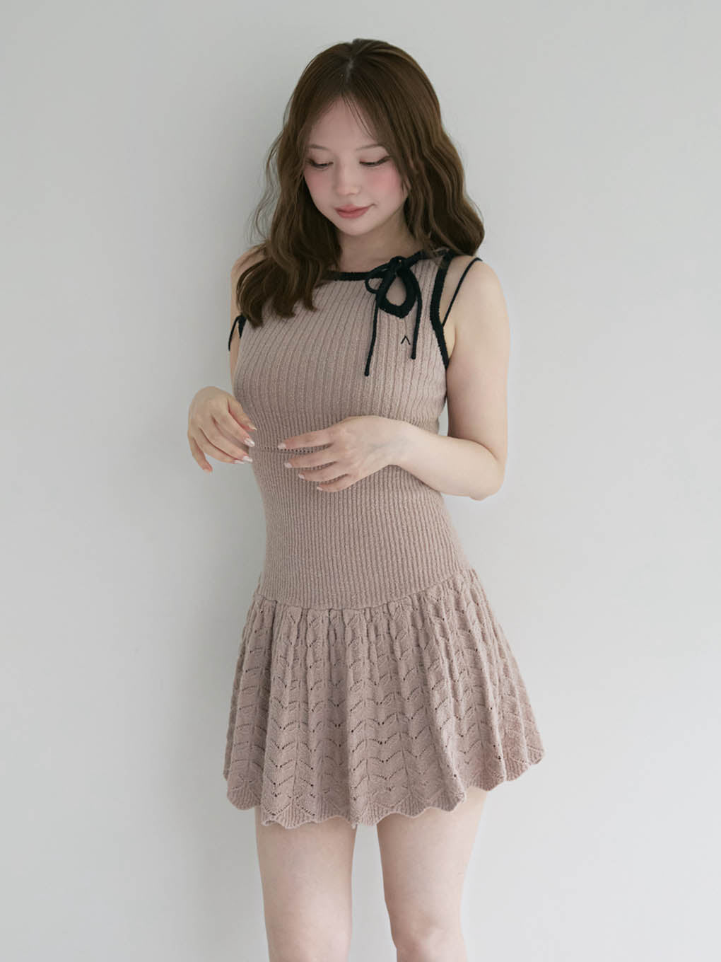 Heart crochet mini dress