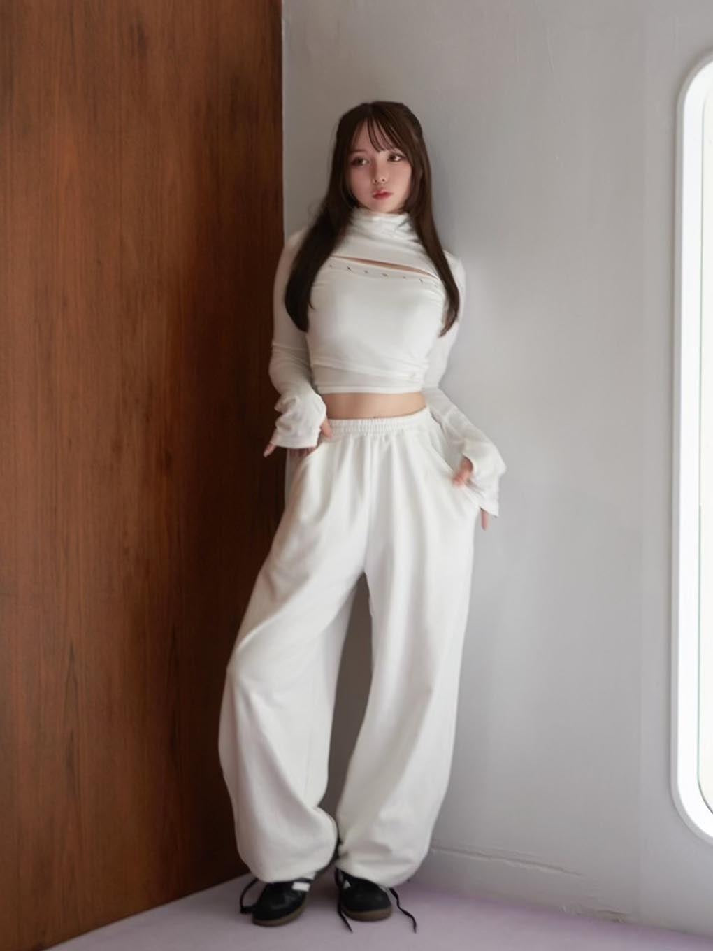 ファッション【ANDMARY】Heart hip sweat pants