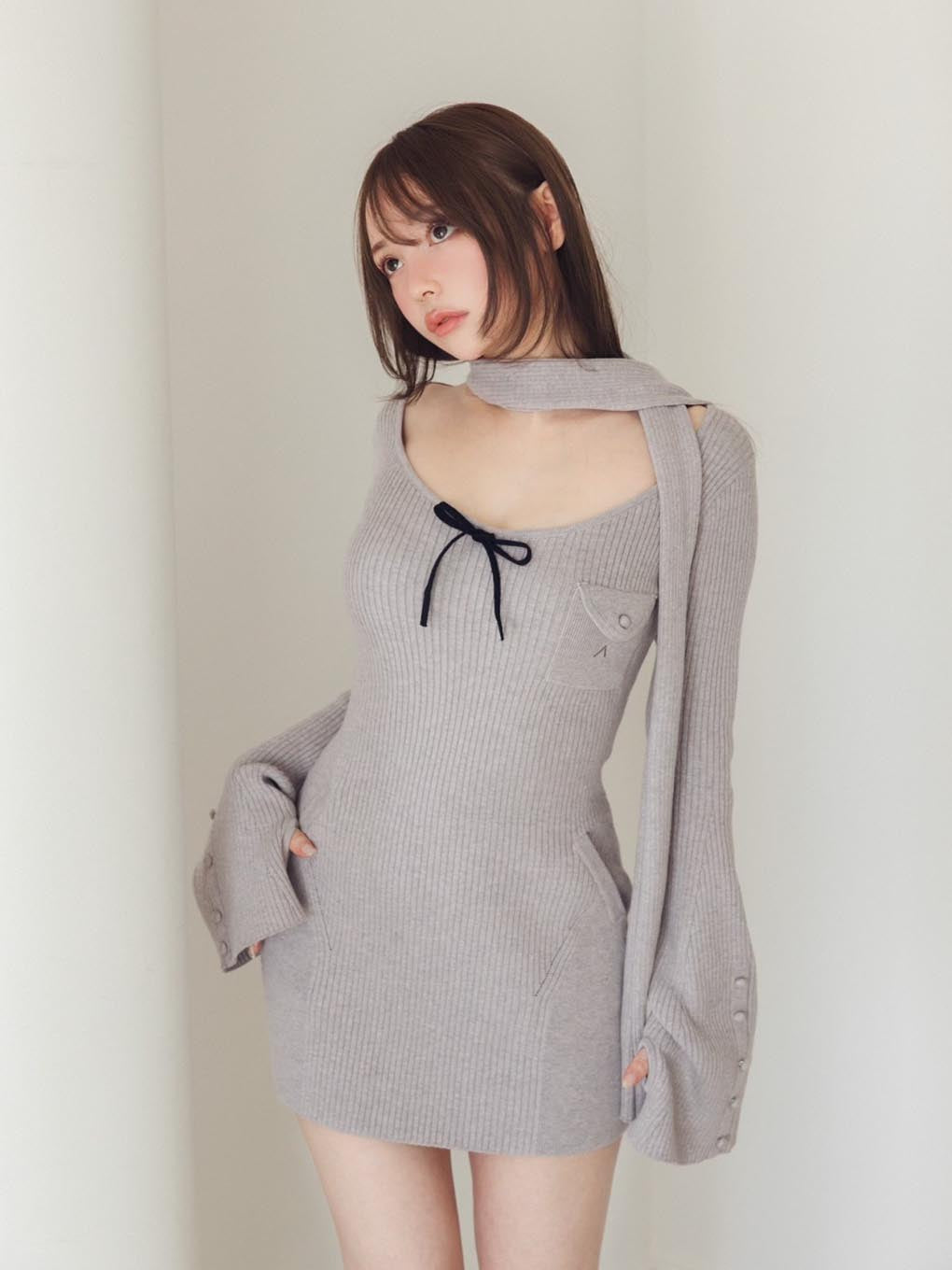 【ANDMARY】Leah muffler mini dress
