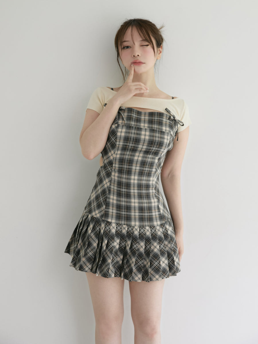 ANDMARY】Karen check mini dress