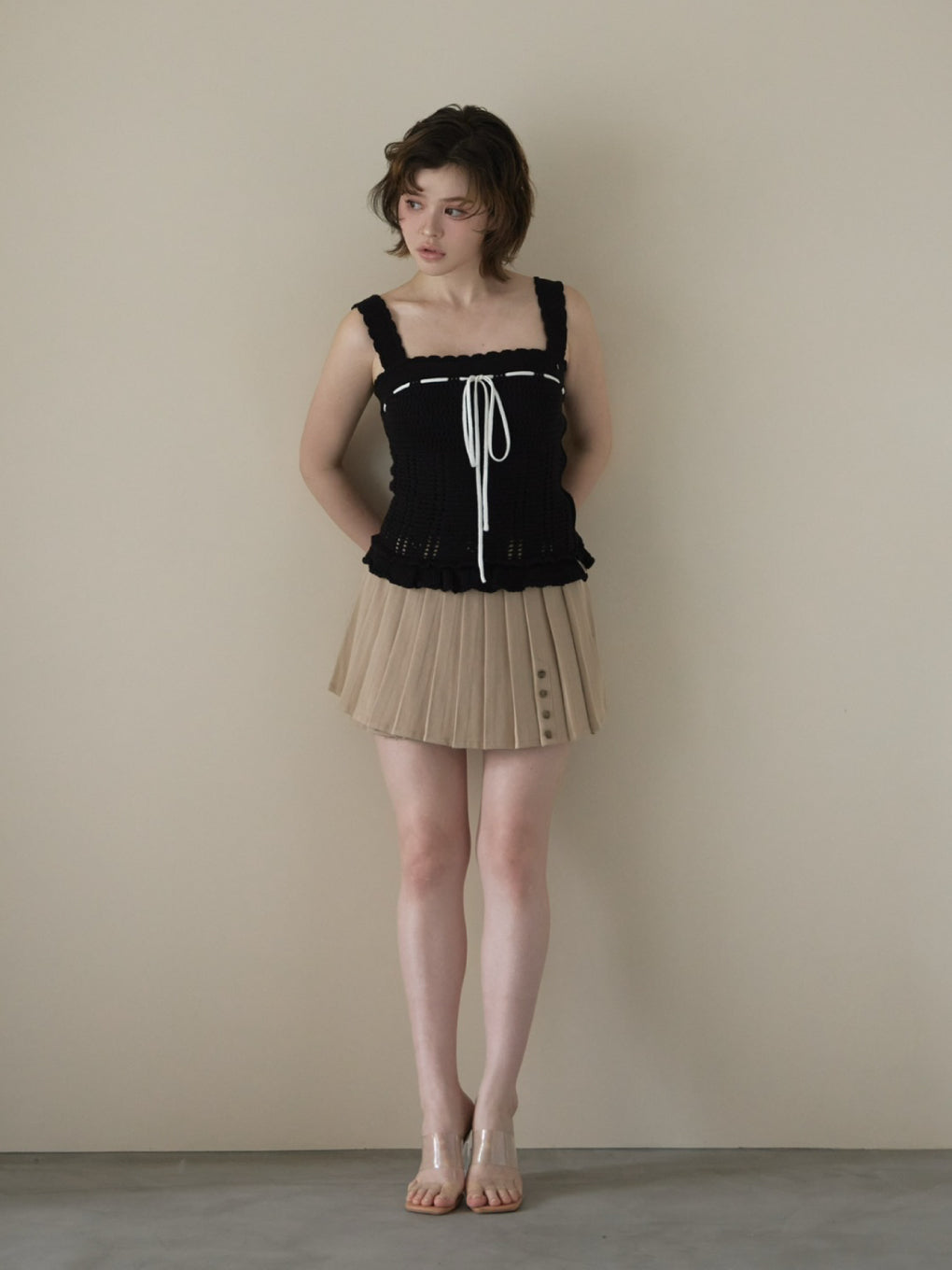 Dida pleats flare skirt