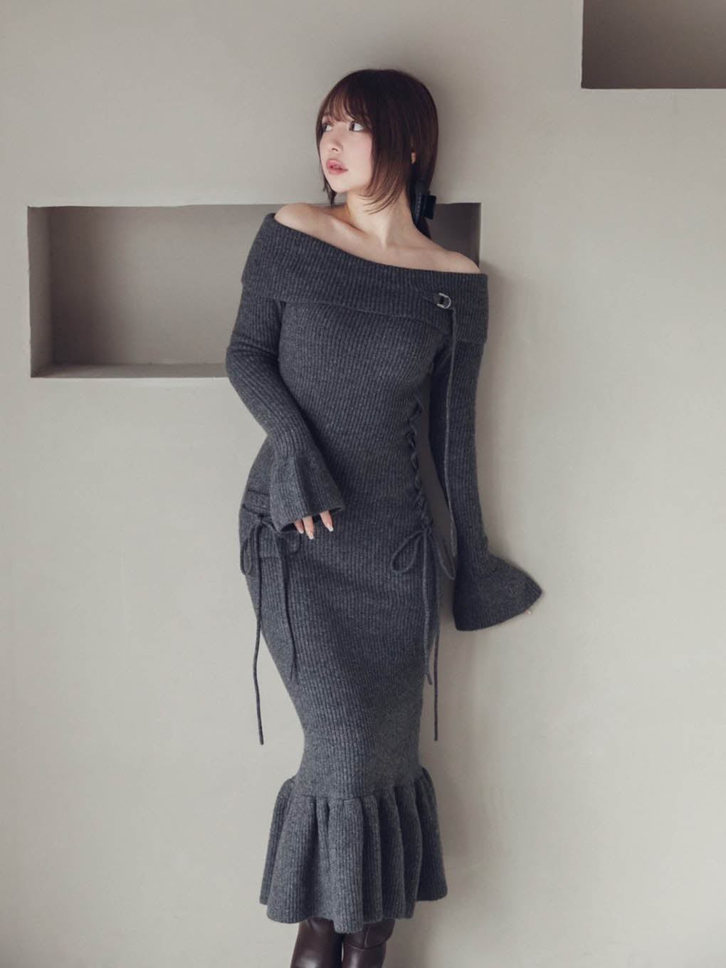 Cheryl knit long dress andmary アンドマリー-