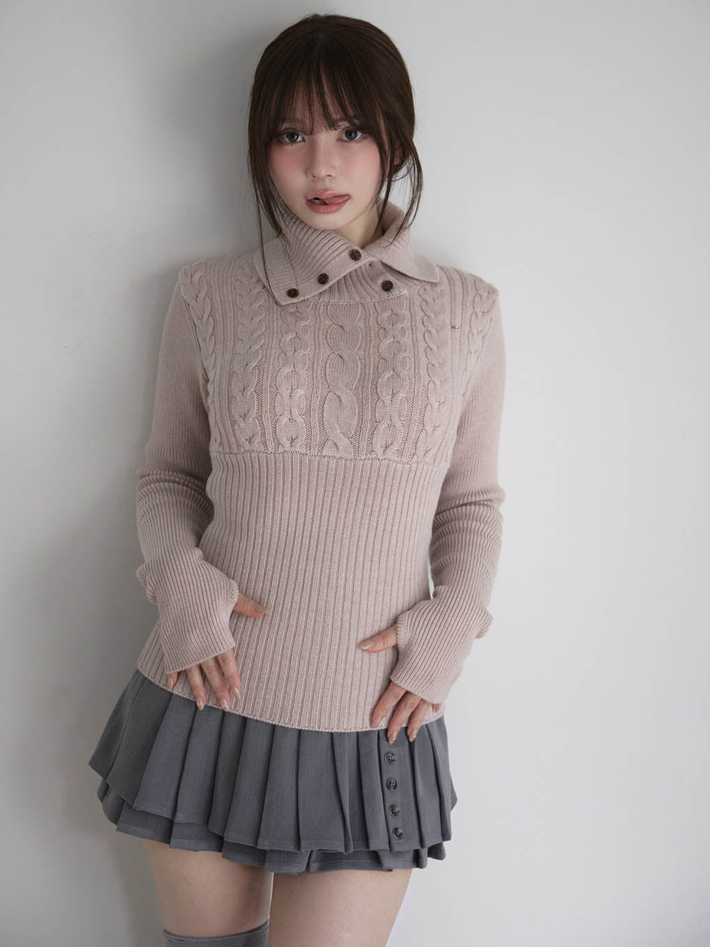 Dida pleats flare skirt