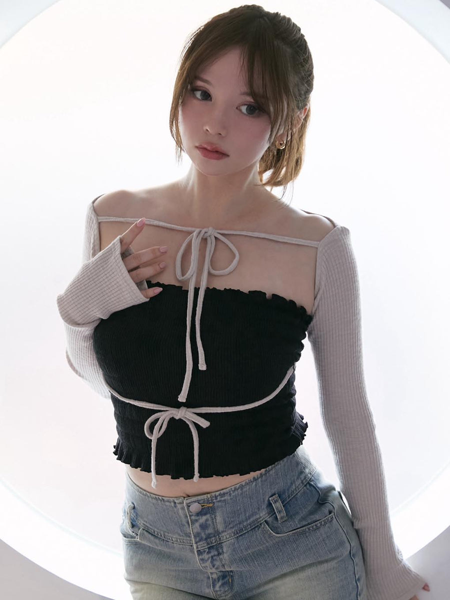ANDMARY】Mei shirring tops 