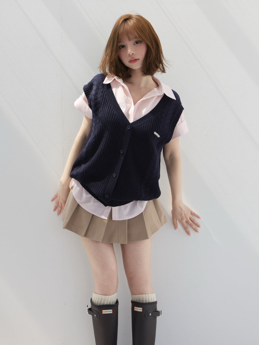 ANDMARY】Mimi shirt layered set up