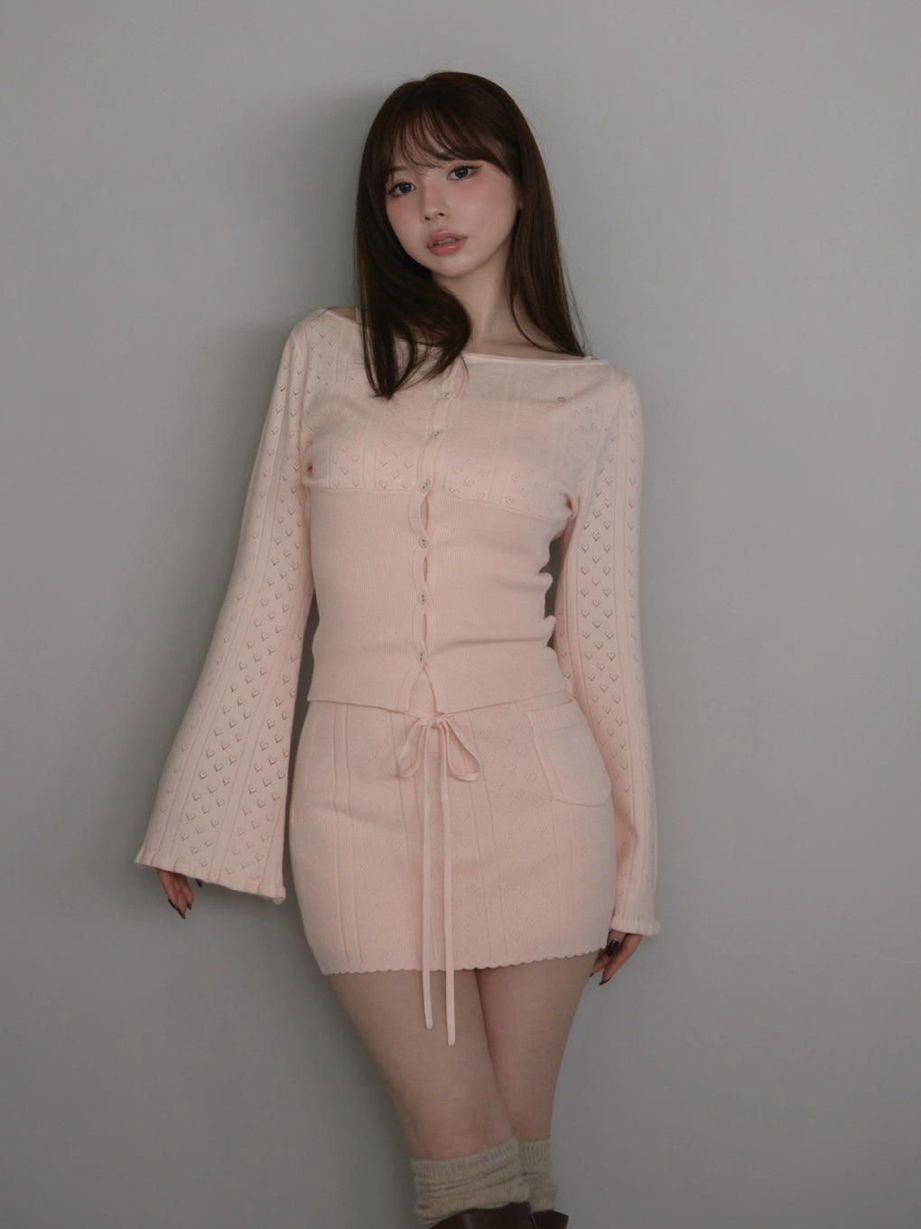 Heart crochet knit set up