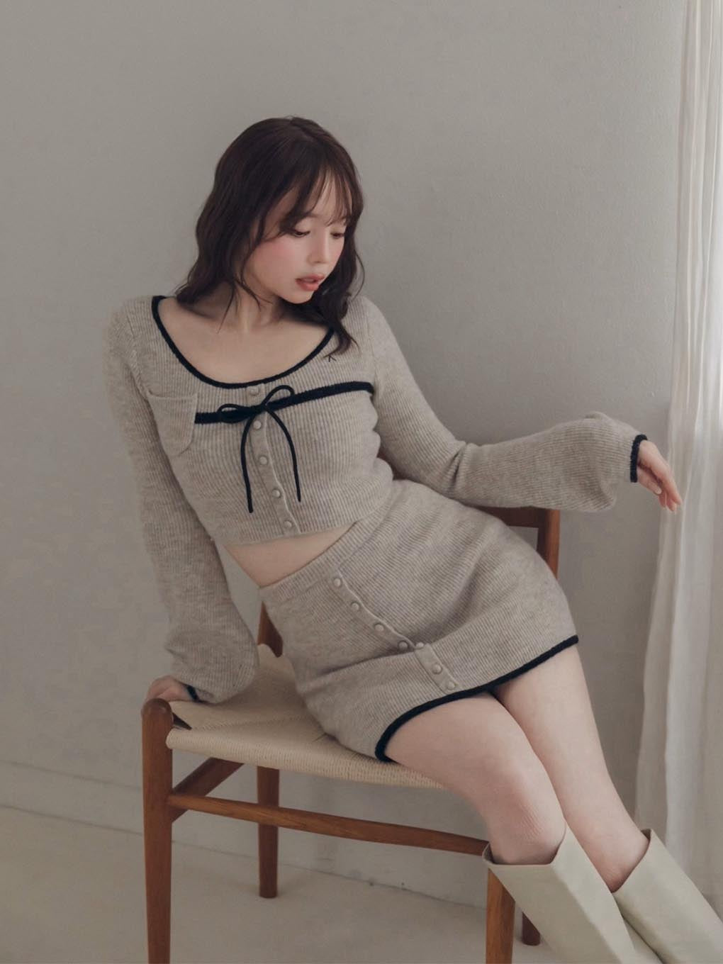 8,112円【andmary アンドマリー】 Abbie knit skirt