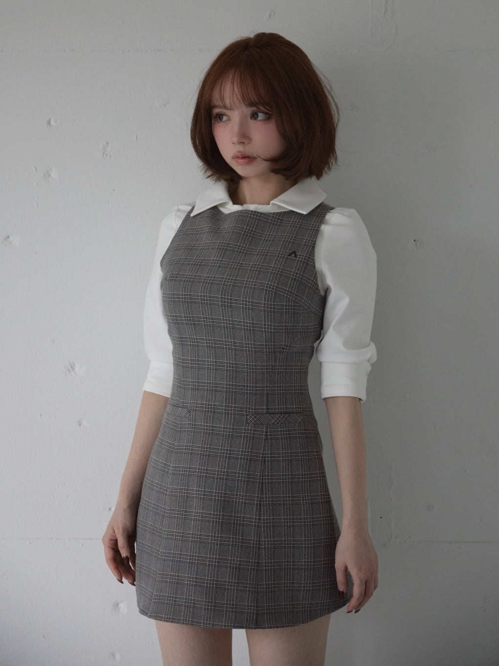 ANDMARY】Evie check blouse mini dress
