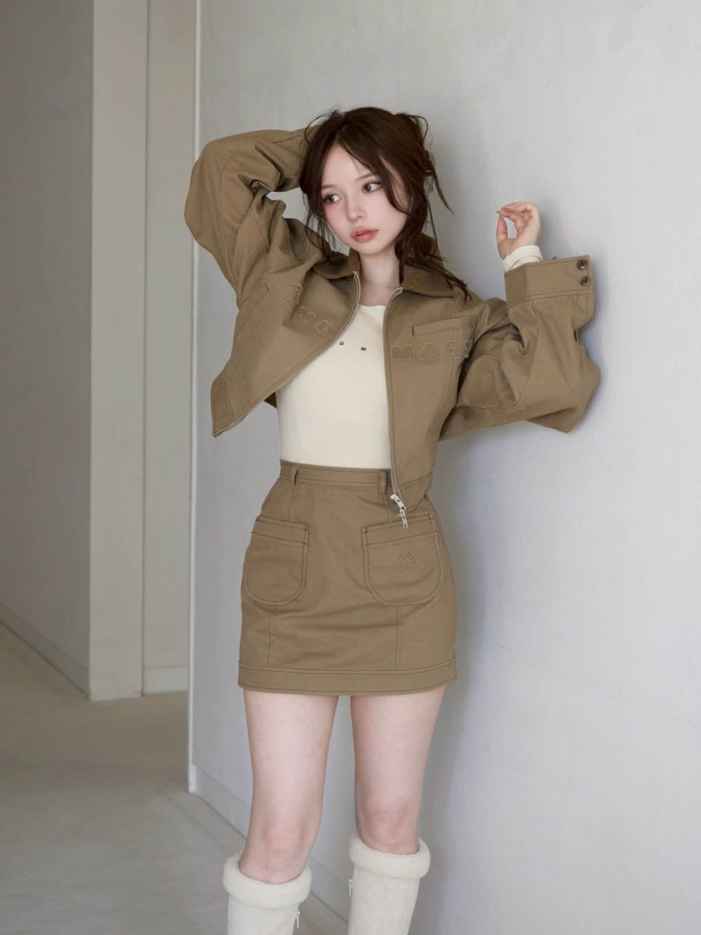 Harper twill mini skirt