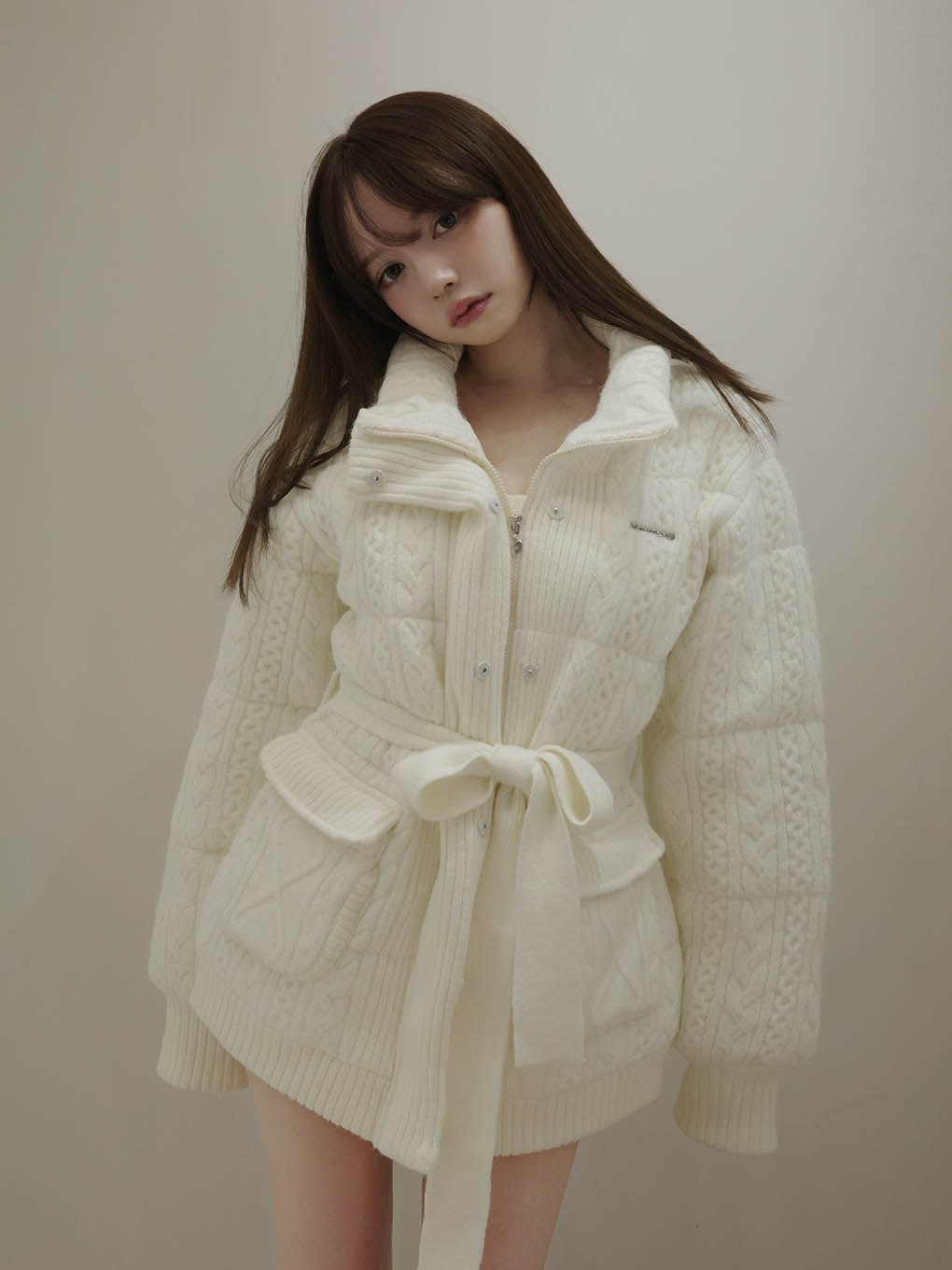 Mary quilting knit shape jacket