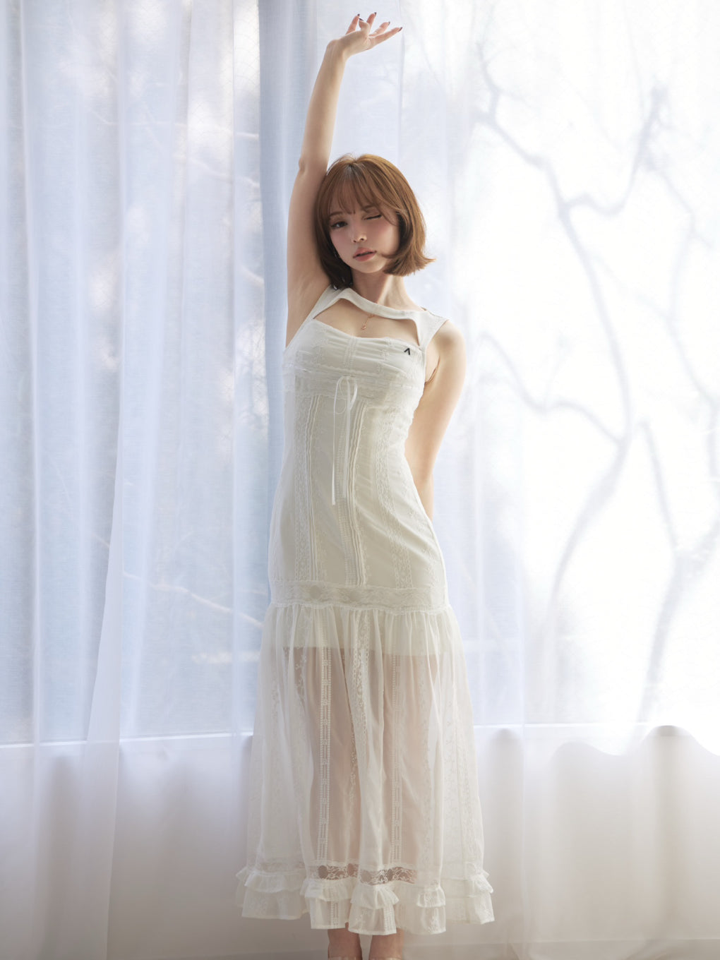 ワンピース Andmary Amelia lace long dress ANDMARY】Amelia lace long dress