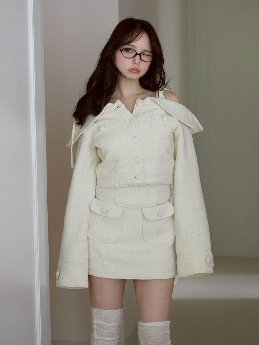 Twiggy tweed jacket set