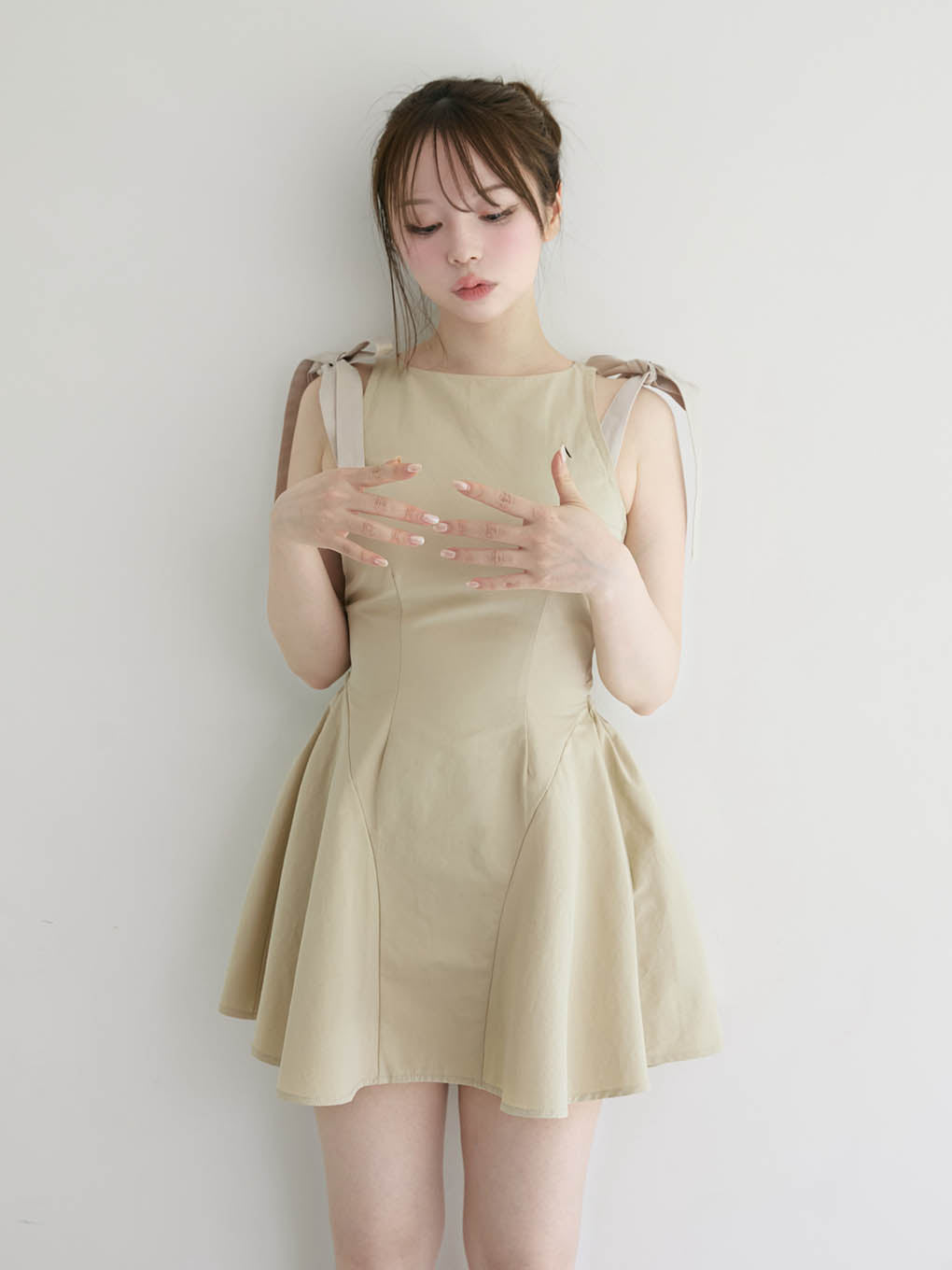 Jozy ribbon flare mini dress