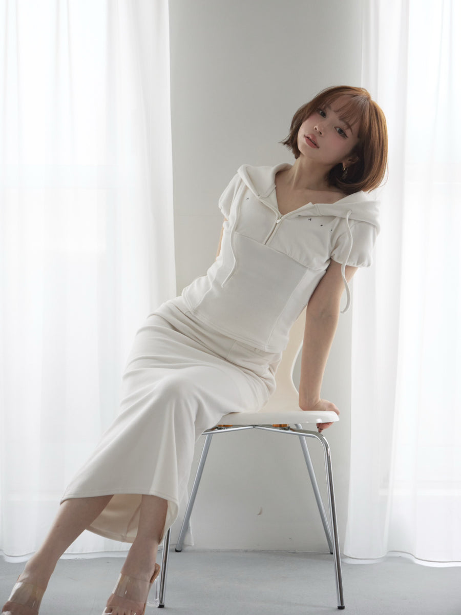 ANDMARY】Willow heart button long skirt