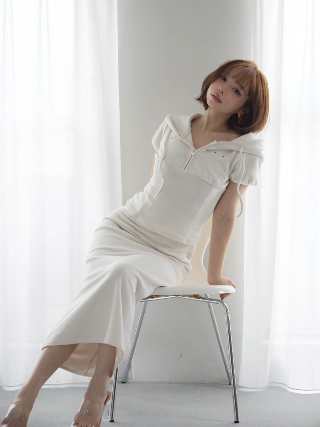 Willow heart button long skirt