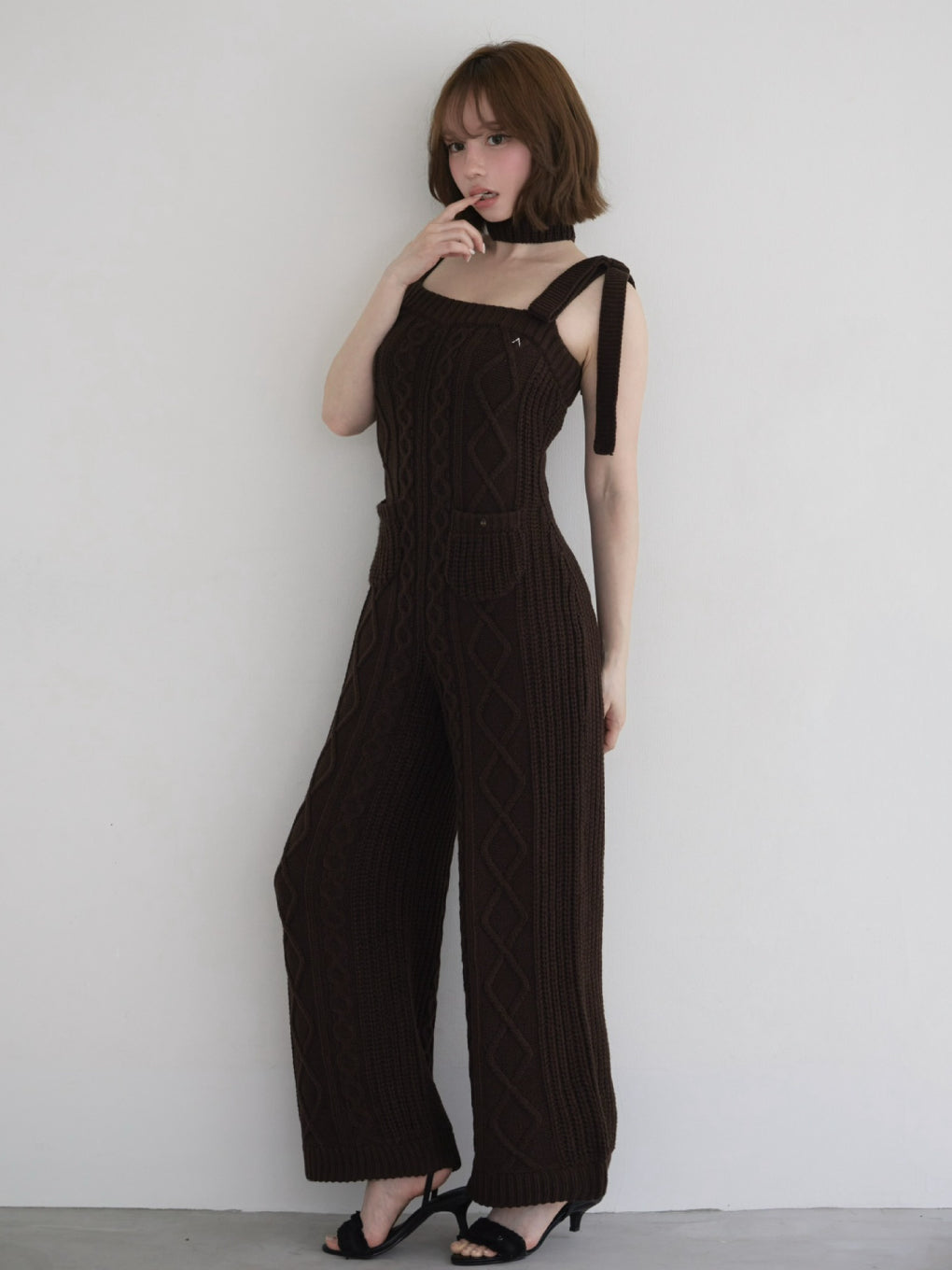 Cable knit rompers