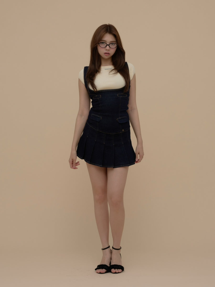 ANDMARY】Denim rompers skirt