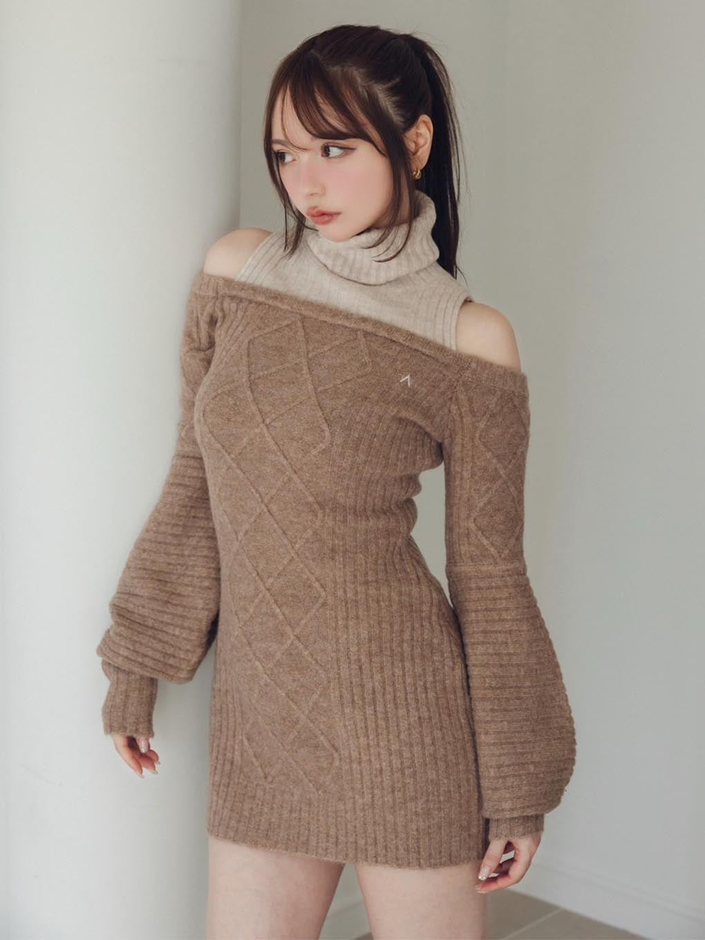 予めご了承くださいandmary missi knit mini dress - ミニワンピース