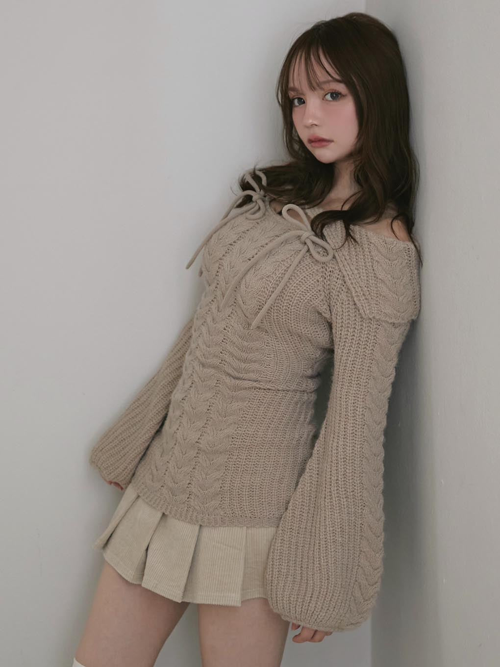 Aura cable knit tops